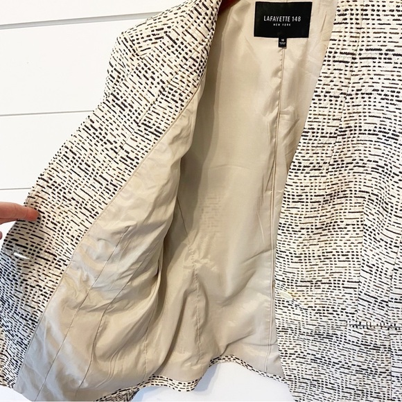 Lafayette 148 | Cream One Button Blazer Size 10 - Picture 4 of 10
